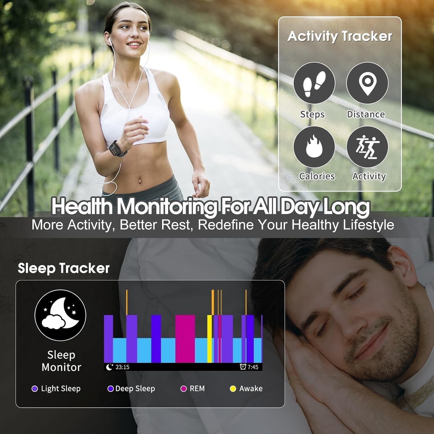 Reloj Rastreador de Actividad Fisica Corazon Presion Arterial Sueno Pasos Ca