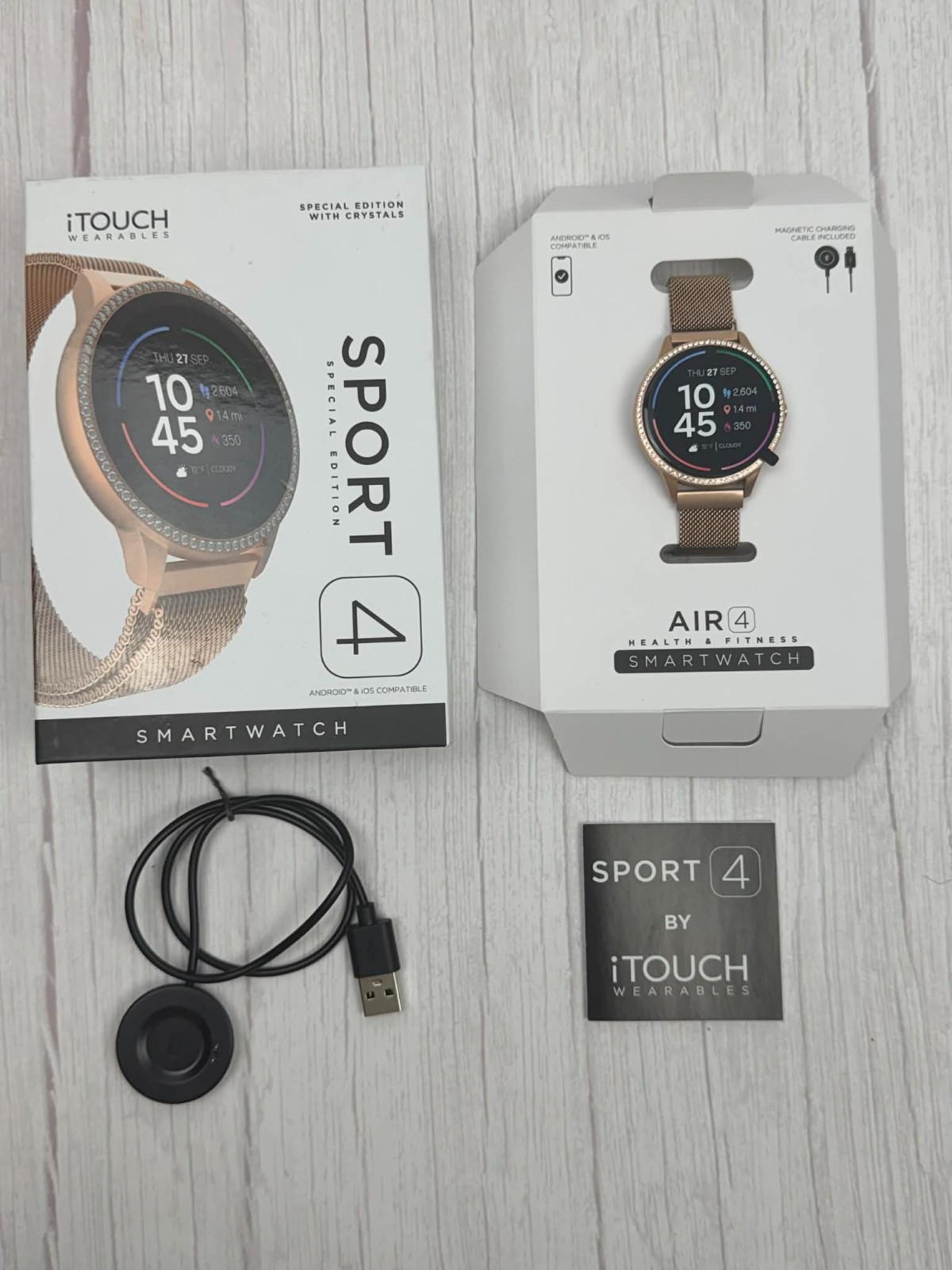 iTouch Sport 4 Unisex Adult Multi-Function Rose Goldtone Smart Watch TP4E02-C29