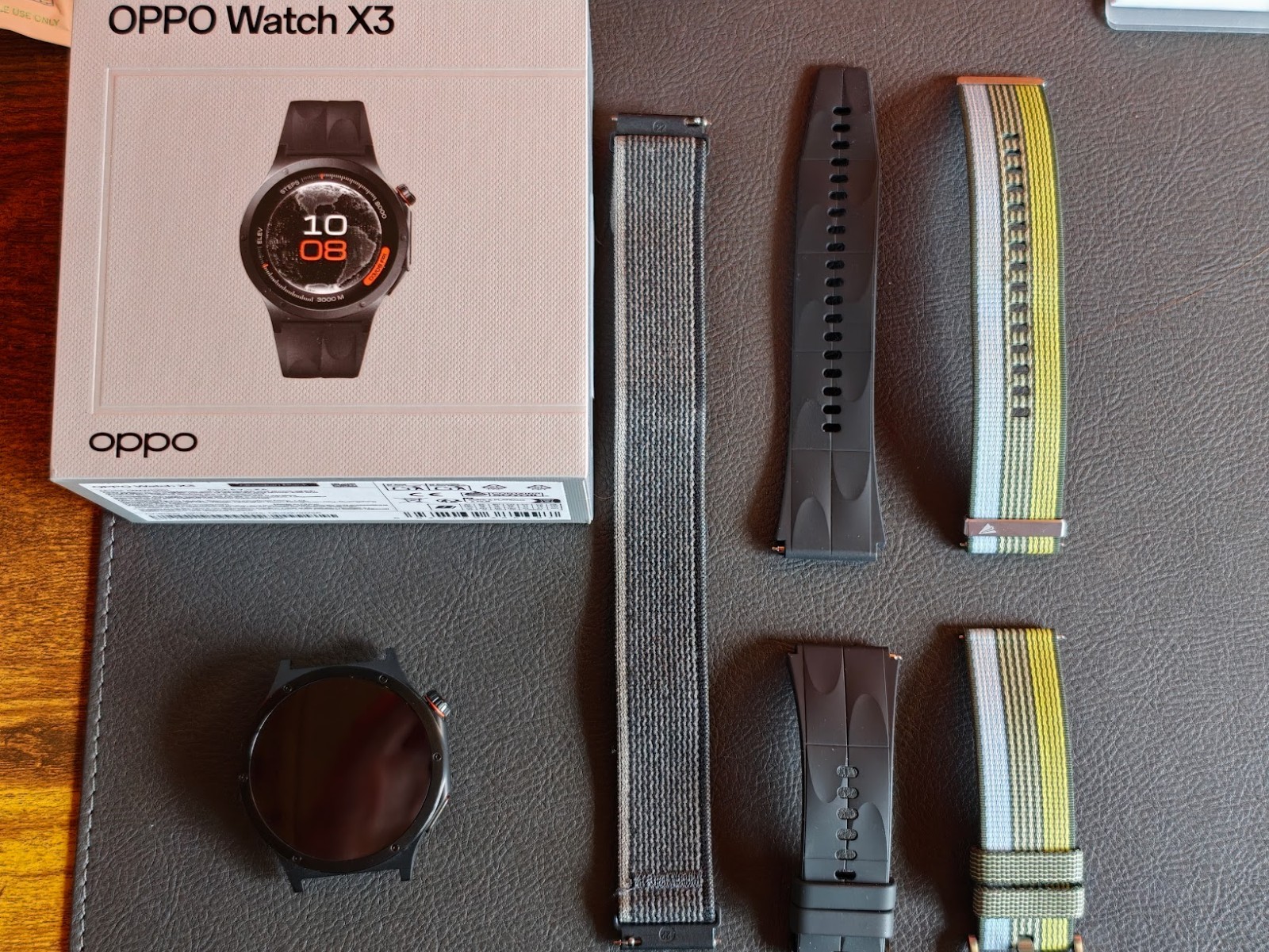 Oppo Watch X3 (Global Edition) — Obsidian Black Smartwatch, 3 Bands Included
