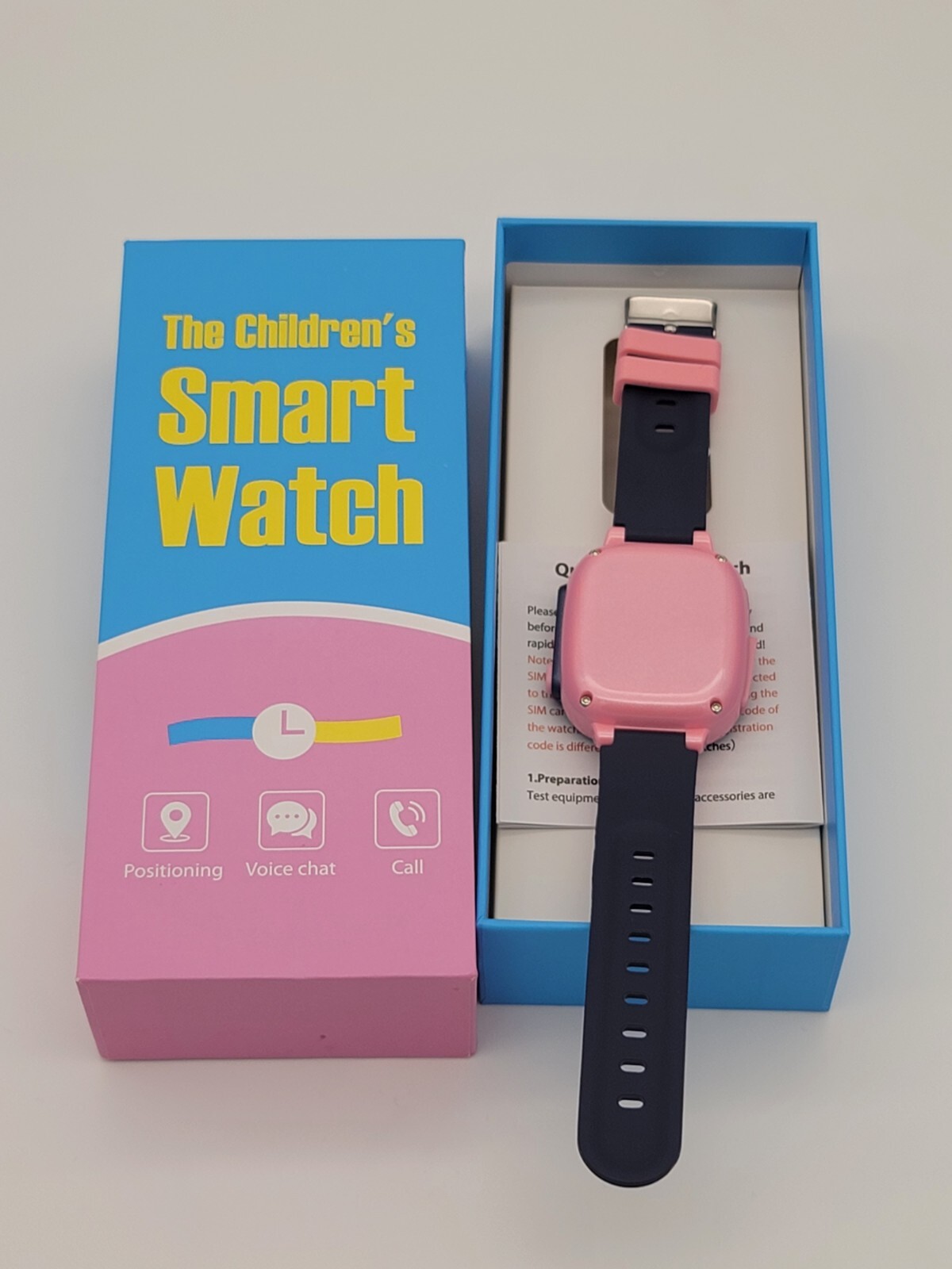 The Children’s Smart Watch Y92 Pink White Polka-dot WiFi Water Resistant