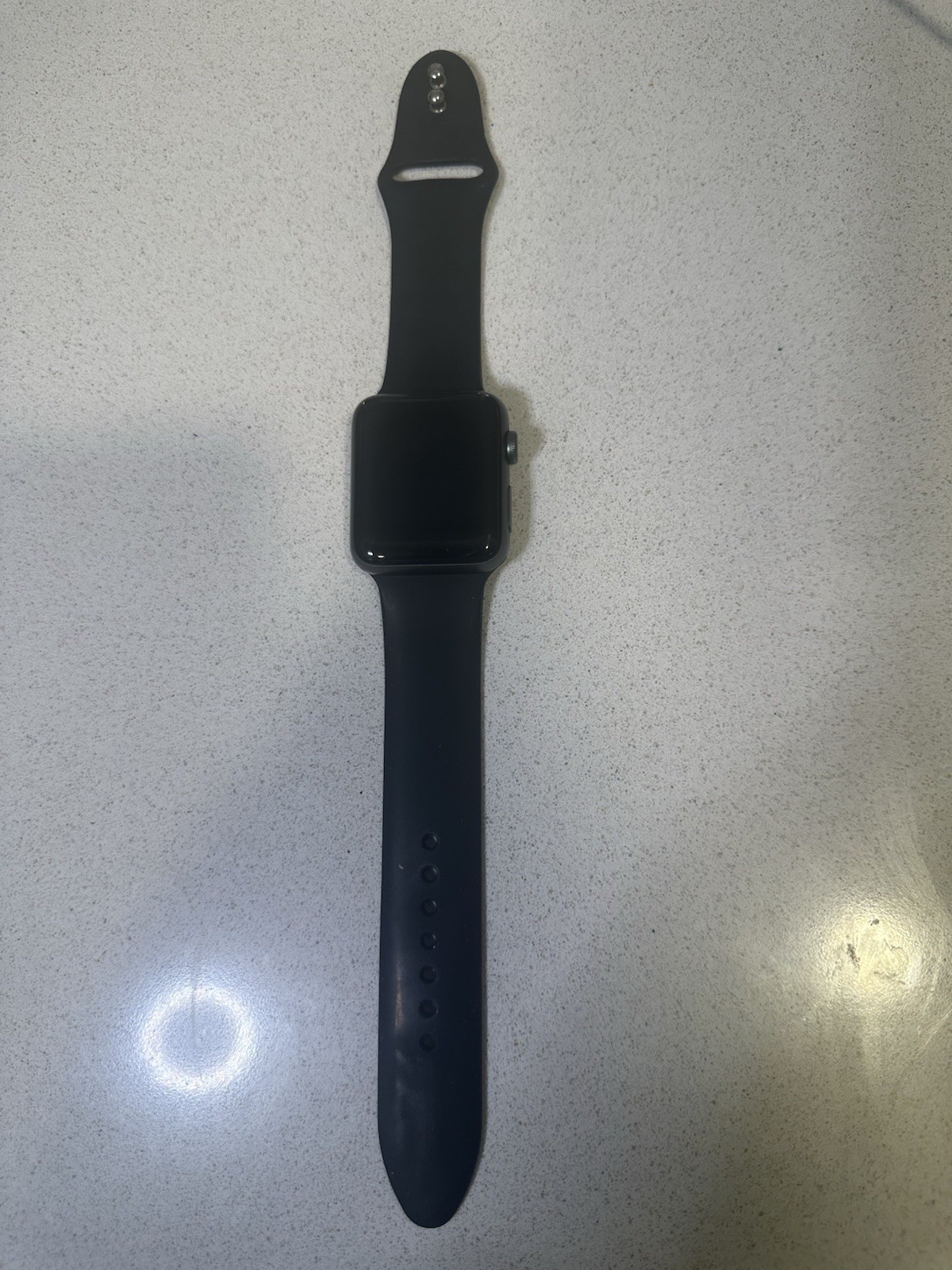 Apple Watch Series 3 38mm Space Gray Aluminum Case with Black Sport Band…