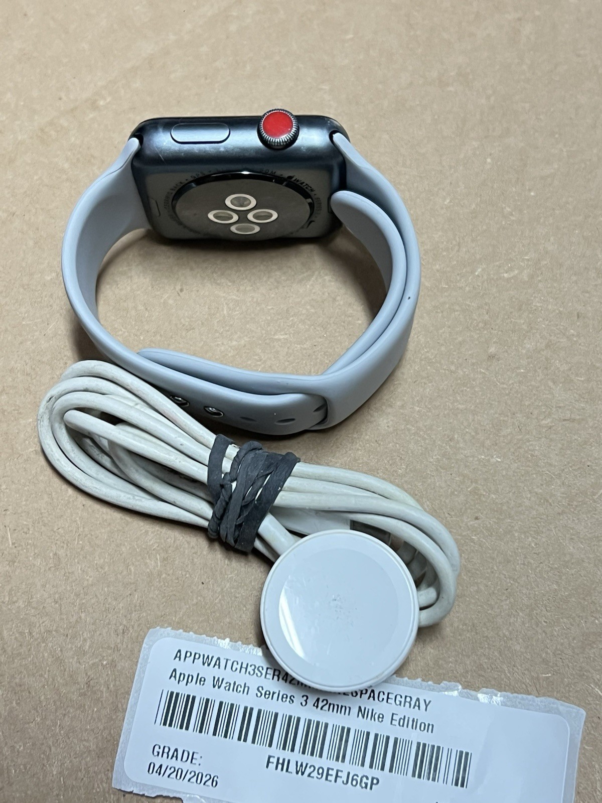 Apple Watch Series 3 42mm Black Sport Band – Space Gray (Cellular) (MTGT2LL/A)