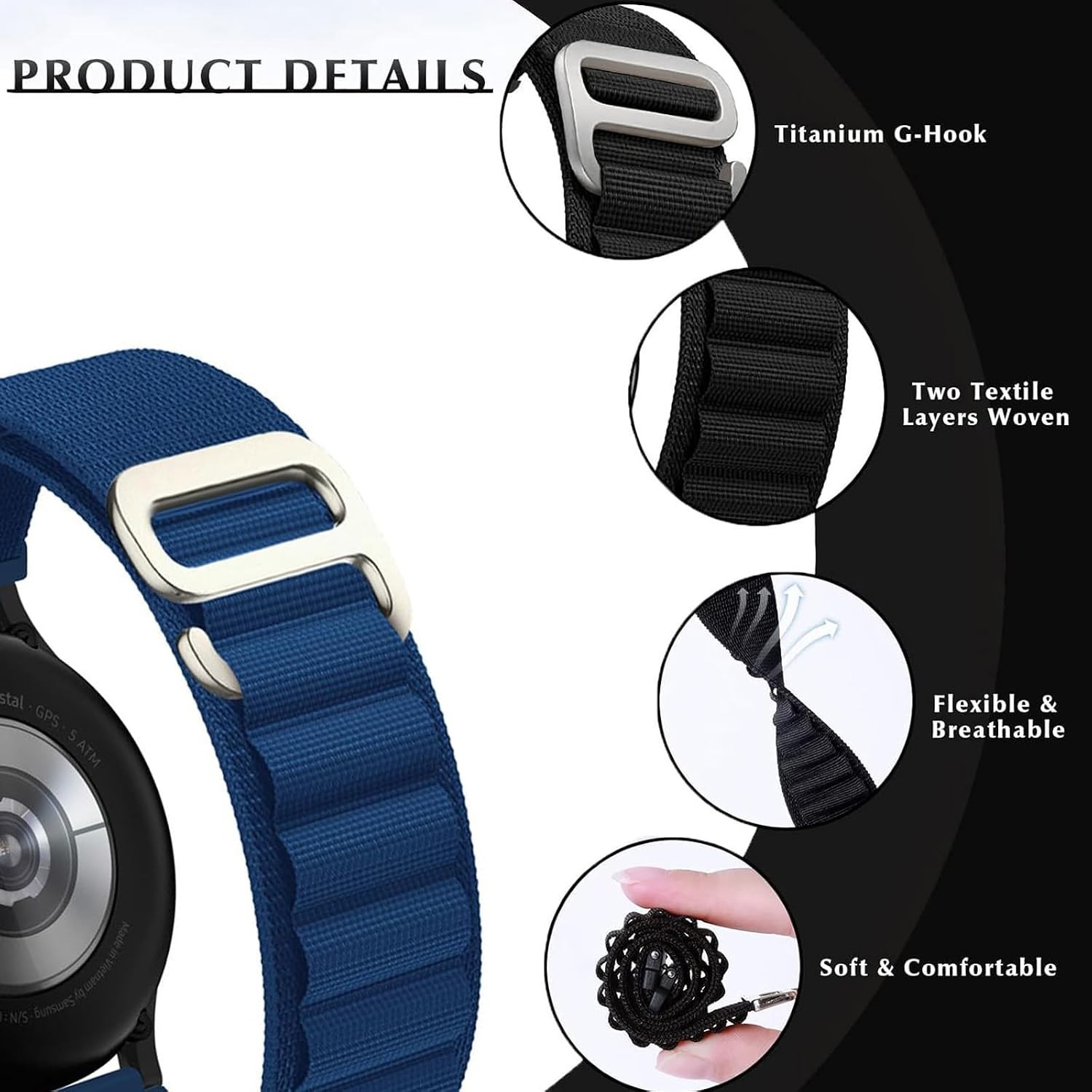 8 Pack Alpine Loop, Sport Loop, Trail Loop, Ocean Band Compatible with Apple Wat