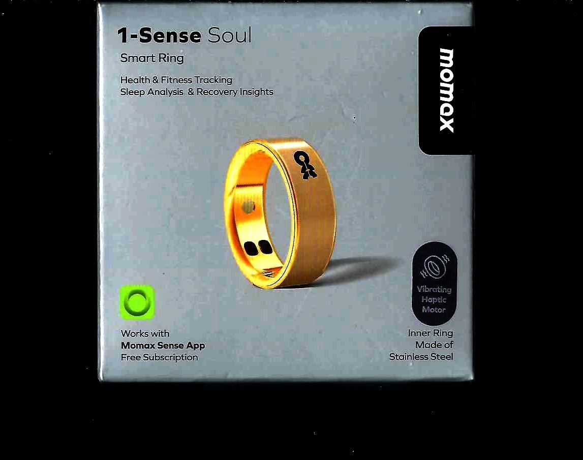 MOMAX 1-Sense Soul Smart Ring, AI Mood & Fitness Tracker: Size 11: NEW & SEALED