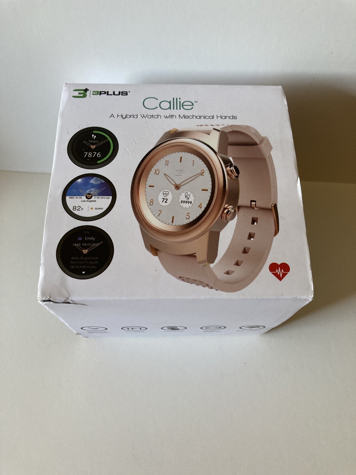 3Plus Callie Hybrid Smartwatch Stainless Steel Heart Rate Activity Tracker