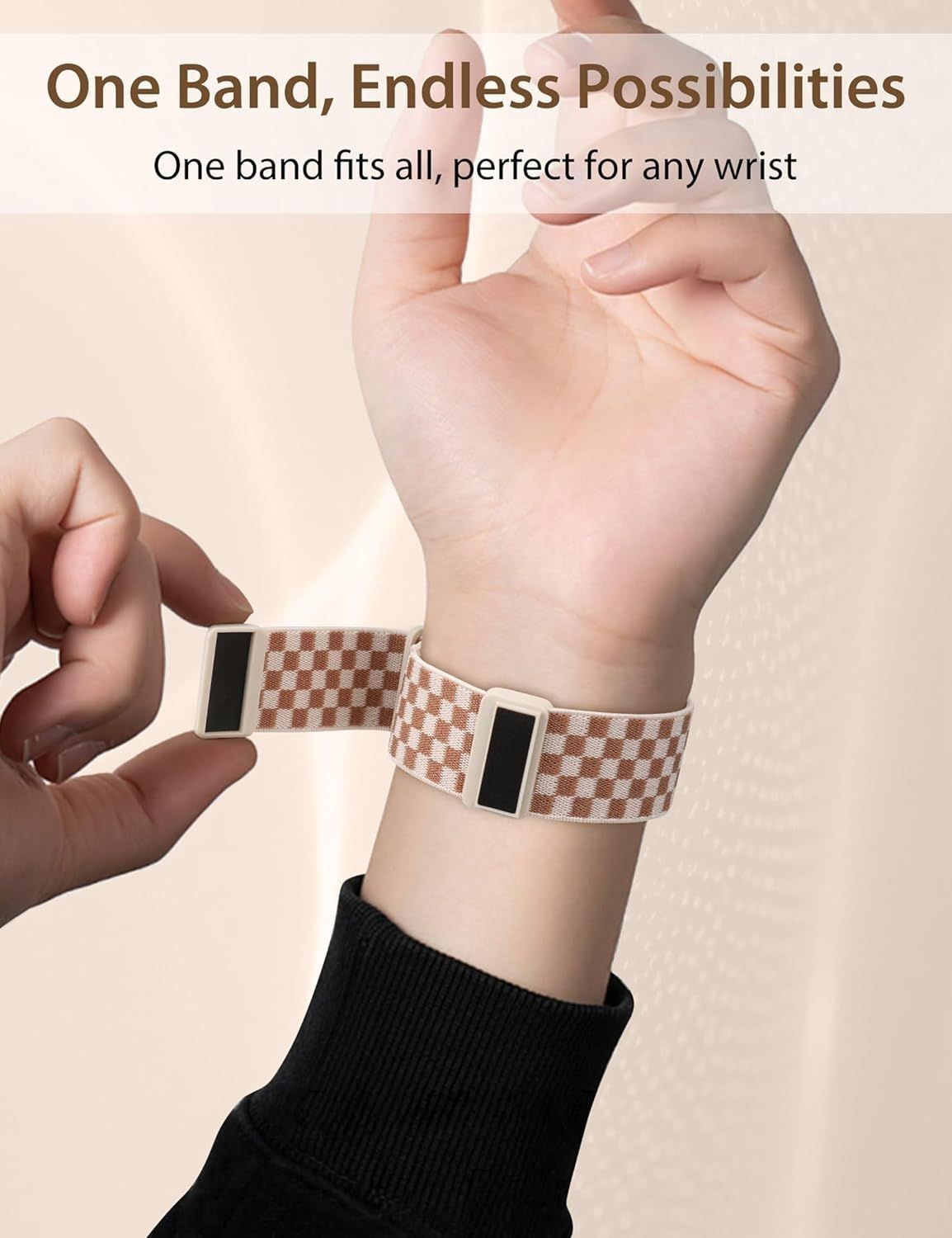 3 Pack Magnetic Stretchy Strap Compatible with Fitbit Versa 4/3