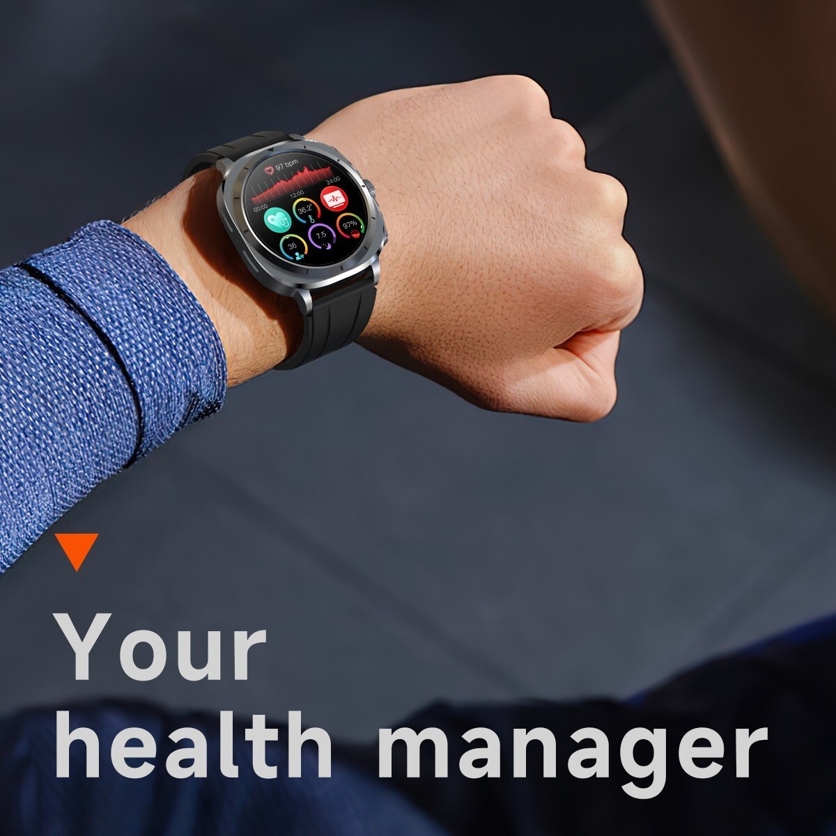 Sport Smart Watch ECG Health Monitoring Voice Assistant SOS Waterproof NFC ET492