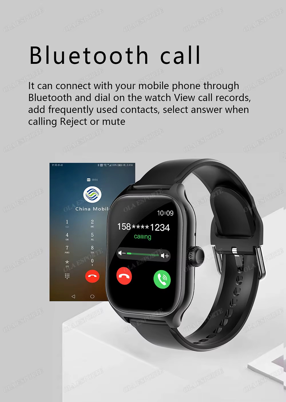 Smart Watch For Android IOS Watches 1.83inch HD Display Bluetooth Call Message A