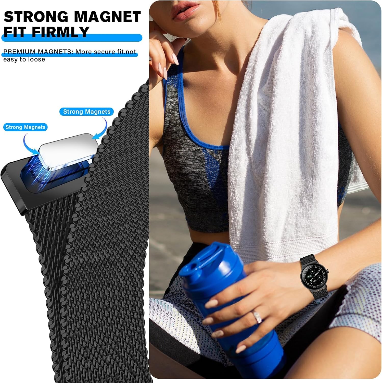 Metal Magnetic Strap Compatible with Google Pixel Watch 4 41mm Adjustable
