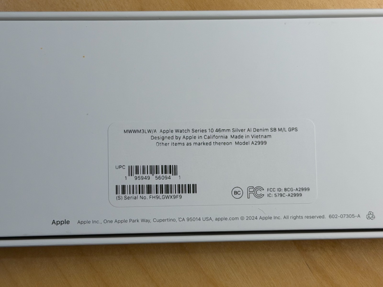 Apple Watch Series 10 [GPS, 46mm] Silver Aluminum Case with Denim Sport Band M/L