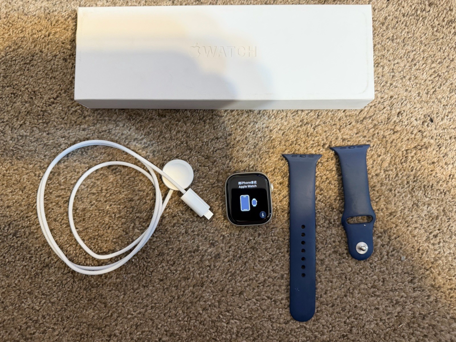 Apple Watch Series 10 Smartwatch Blue Band with Silver Aluminum Case 46mm GPS