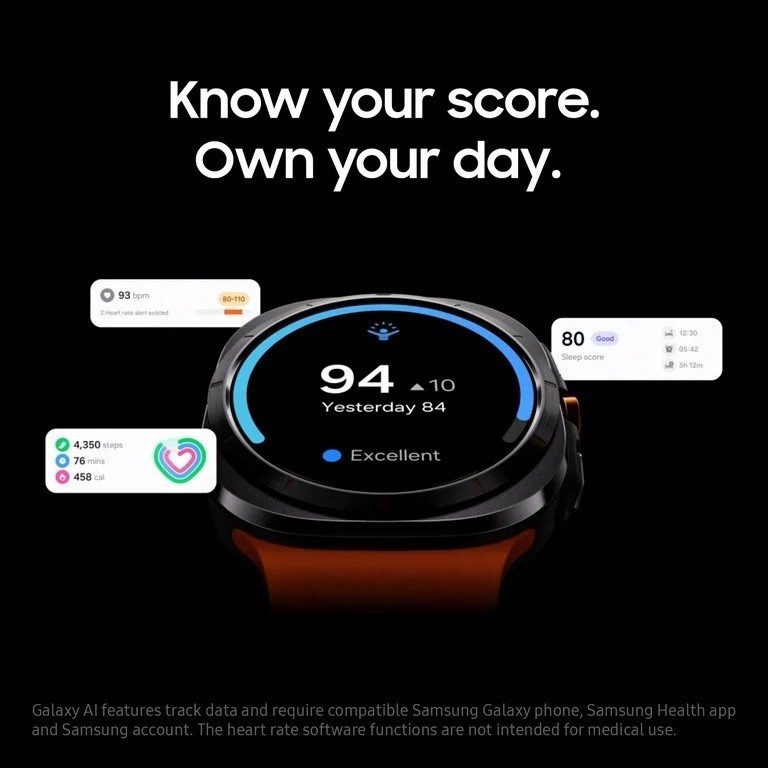 Samsung Galaxy Watch Ultra 47mm LTE Titanium Silver w Black Band – L705UZTACCT