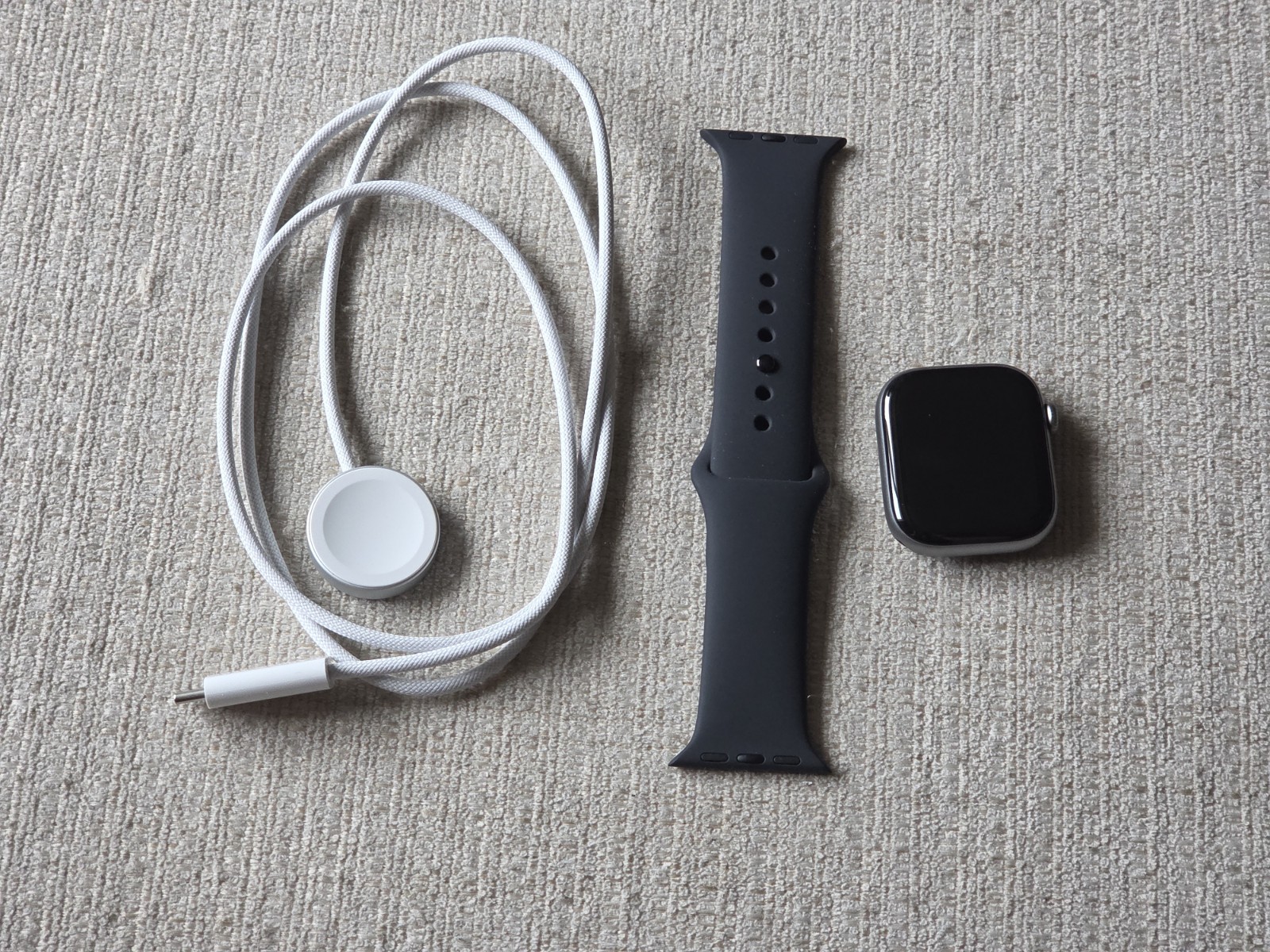 Apple Watch Series 11 42mm GPS Space Gray w/ S/M Black Sport Band MEQW4LW/A