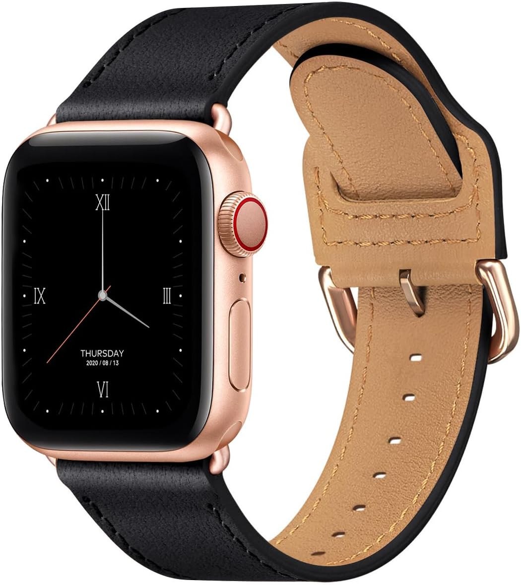 Genuine Leather Apple Watch Band for Series 11, 38mm, 40mm, and 41mm Devices