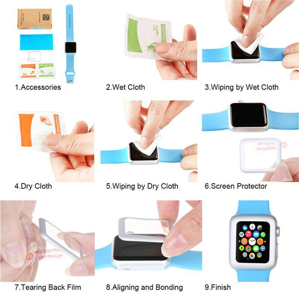 For Apple Watch Series9 8 7 6 5 4 40/41/44/45mm Tempered Glass Screen Protector