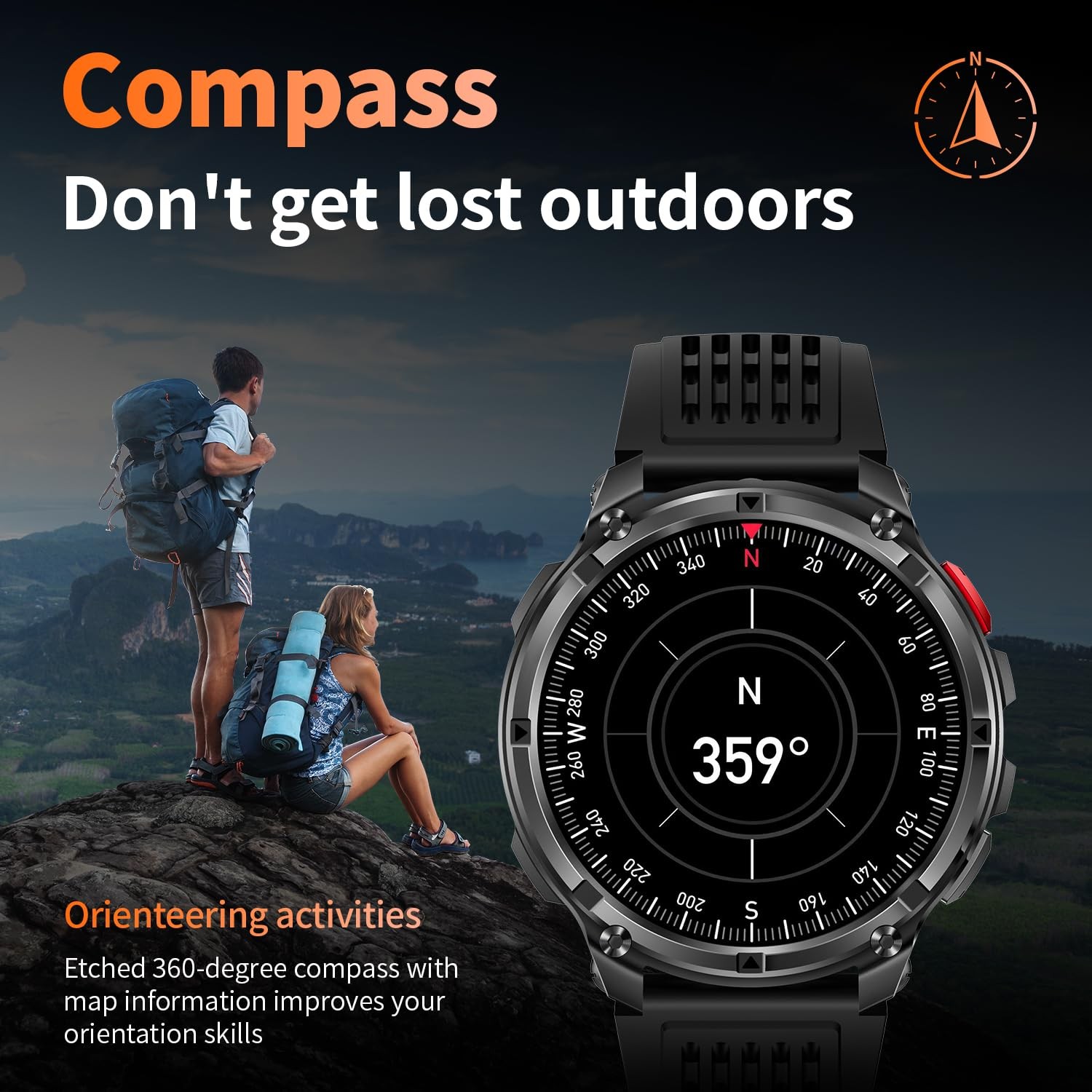 Mens for Android Phones and iPhone,Military Sport Smart Watches for Men Fitne…