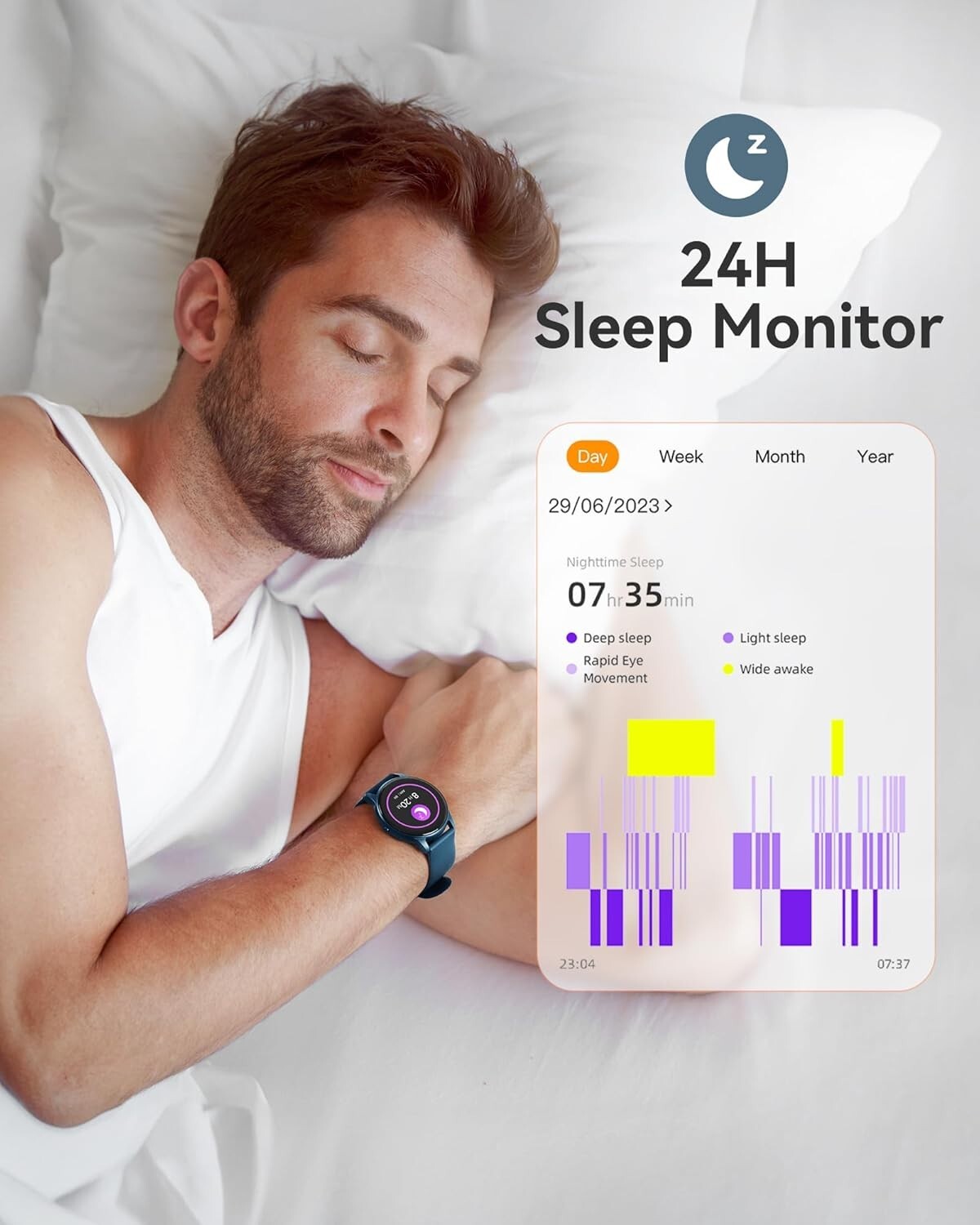 AGPTEK LW11 Smart Watch Waterproof Pulse SpO2 24H Health Monitor & Smart Remind