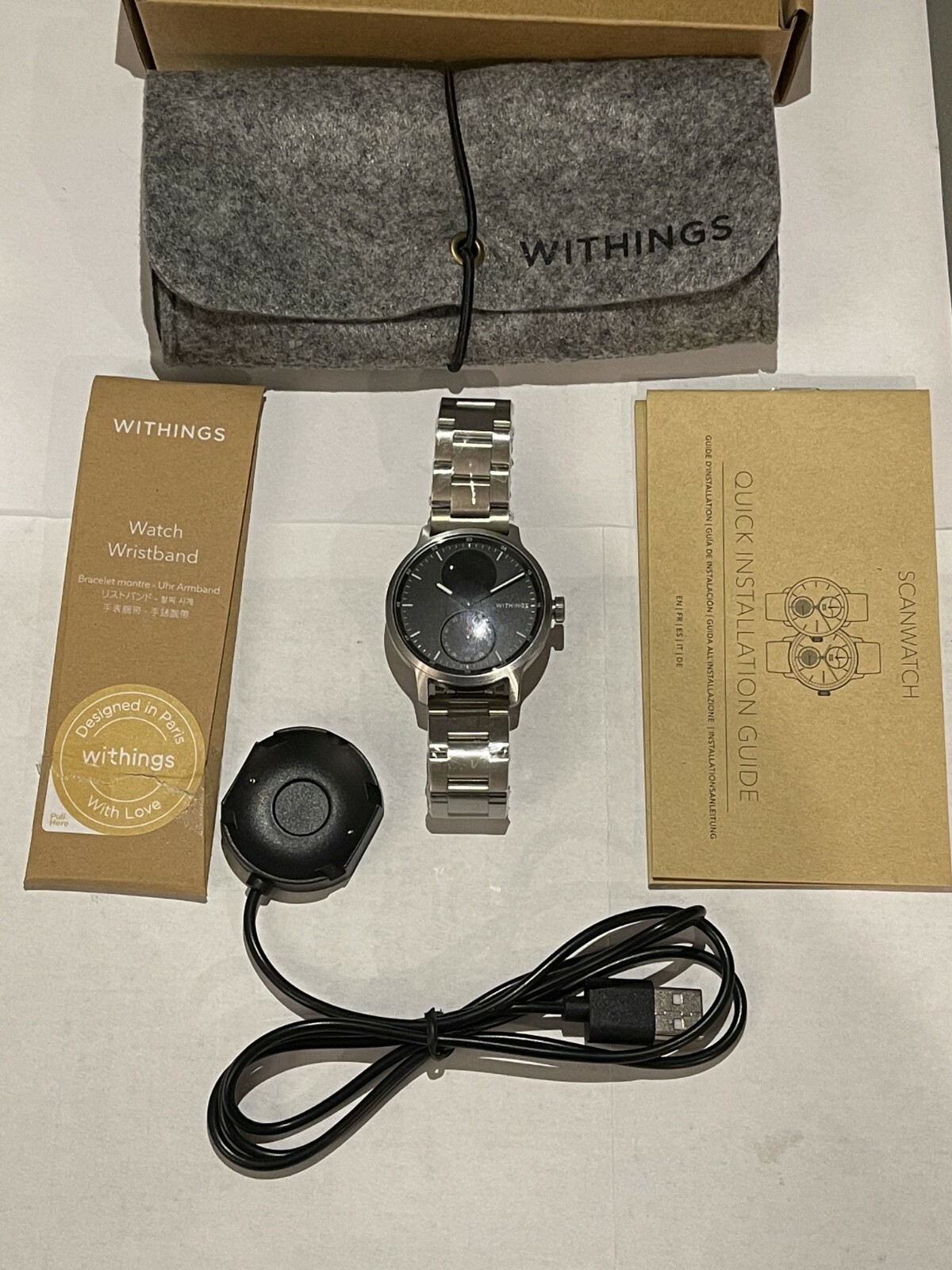 Withings ScanWatch w/Rolex Oyster STYLE Bracelet 42 mm BK *EBAY Exclusive bundle