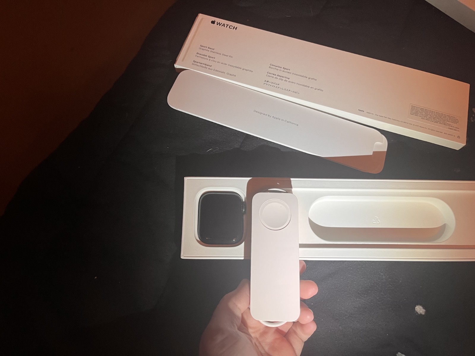 Apple Watch SE 44mm Aluminum Case Second Generation With Additional Fabric Band.