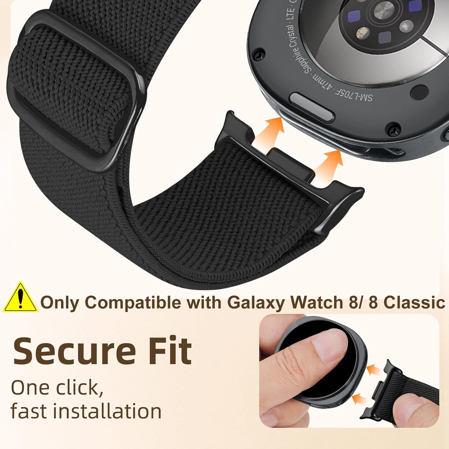 6 Pack Elastic Bands for Samsung Galaxy Watch 8 40mm 44mm, Soft Nylon Replacemen