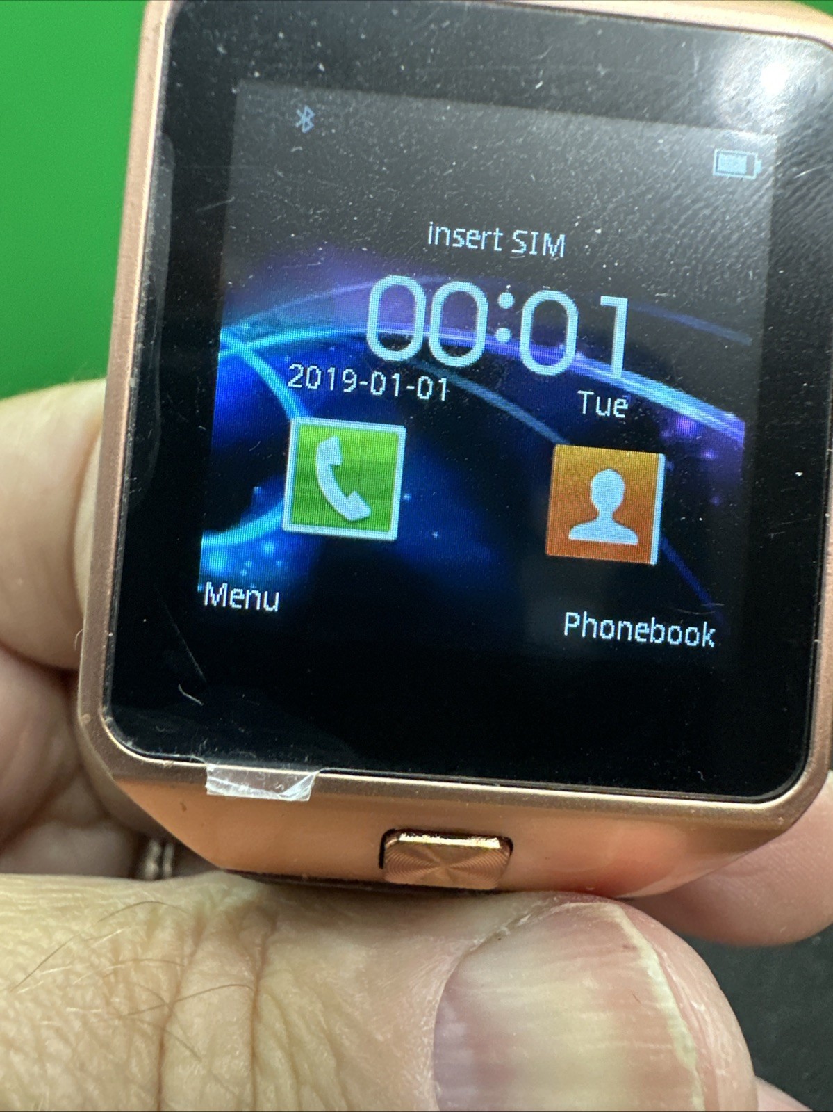 Rose Gold Smart Watch Bluetooth Phone for Android Stainless Steel A5. Works