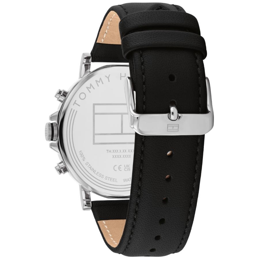 Tommy Hilfiger TYSON Men’s Watch 1710586 Black IP Multi-Function Black Leather