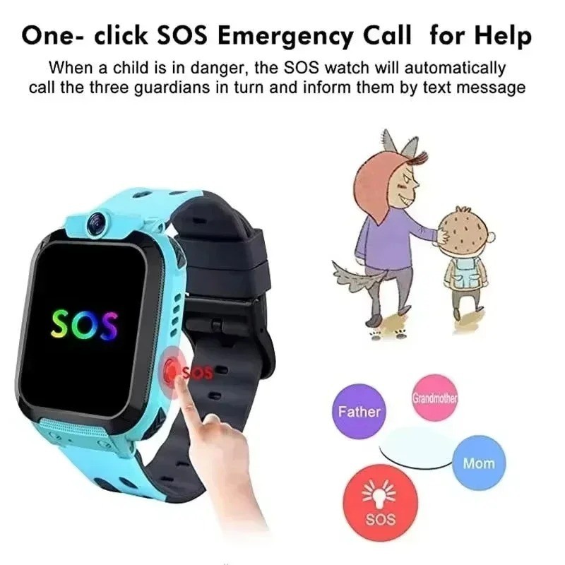Lenovo 2027 New 5G Kids Smartwatch GPS Tracker SIM Card Call SOS Camera Waterpro