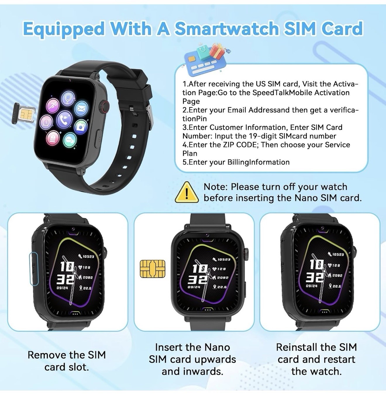 Munnrei Kids Smart Watch for Boys Girls, 4G Smartwatch Phone Bright Grey Sealed