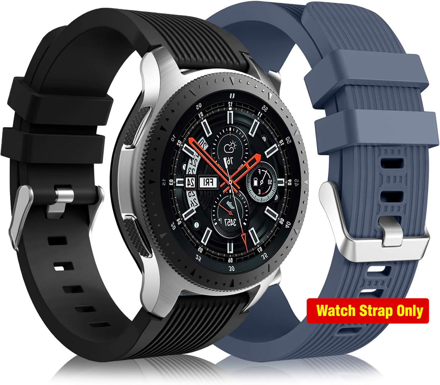 2 Pack Casual Silicone Straps for Samsung Galaxy Watch 3 45mm/46mm Band Set