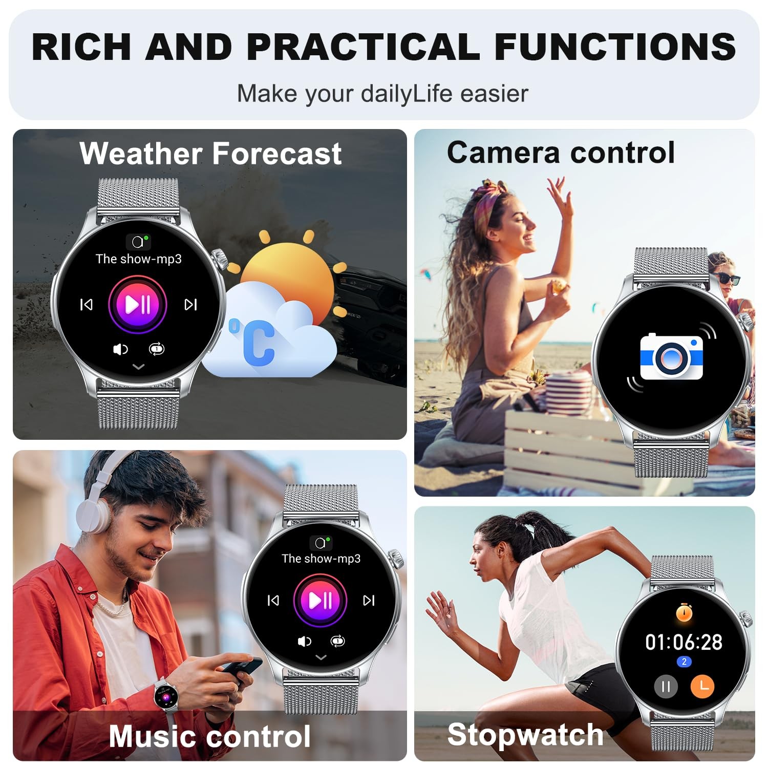 Kimeag Smart Watch for Men Women Fitness Waterproof Make Answer Call Digital …