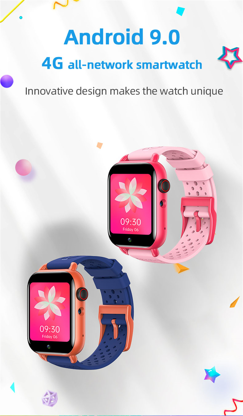 4G Smart Watch Video Call Unlocked Watch Fitness Tracker for Children Student