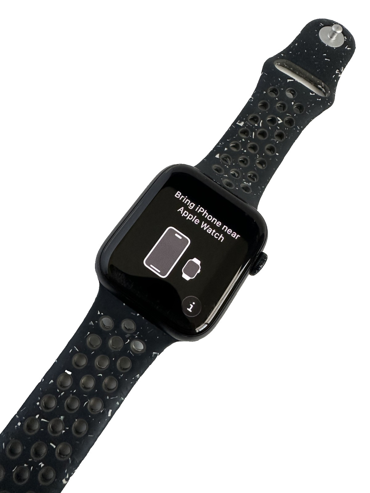 Apple Watch SE 2nd Gen A2723 44mm GPS Midnight Aluminum Case Navy Blue Nike Band
