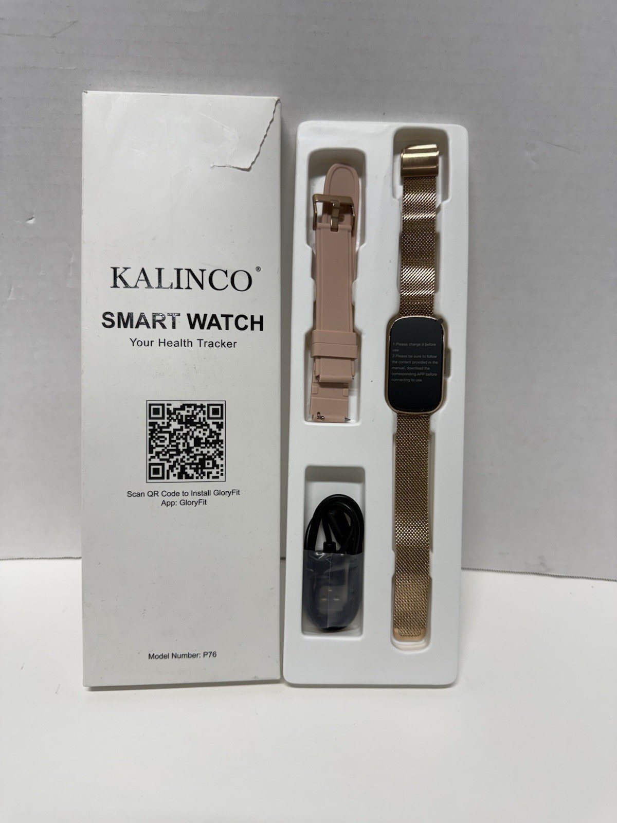 Womens Kalinco Smart Watch Fitness Tracker Rose Gold & Pink Straps Brand New