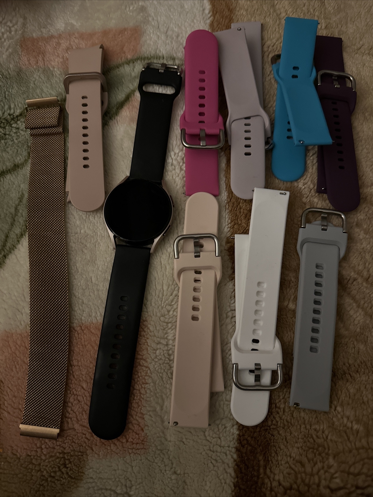 Samsung Galaxy Watch4 SM-R865 40mm Aluminum Case with Sport Band – Pink Gold…