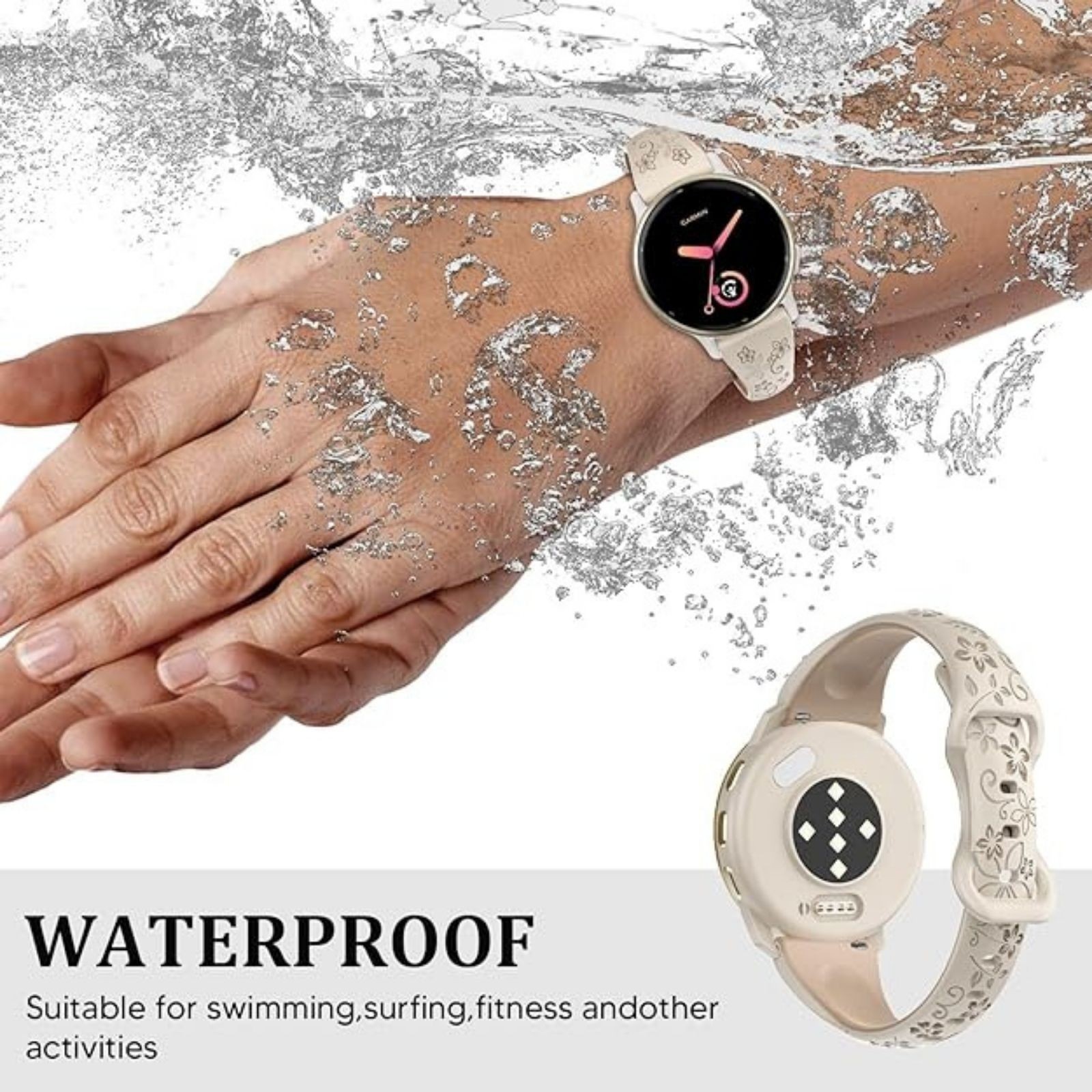 Slim Silicone Strap Compatible with Garmin Vivoactive 6 20mm Sport Band