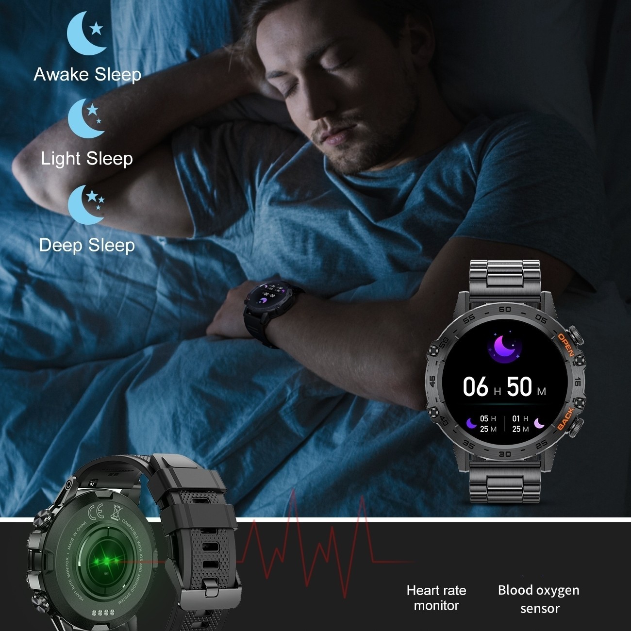 2026 Smart Watch for Men Bluetooth Call Receive/Dial Heart Rate Fitness Tracker