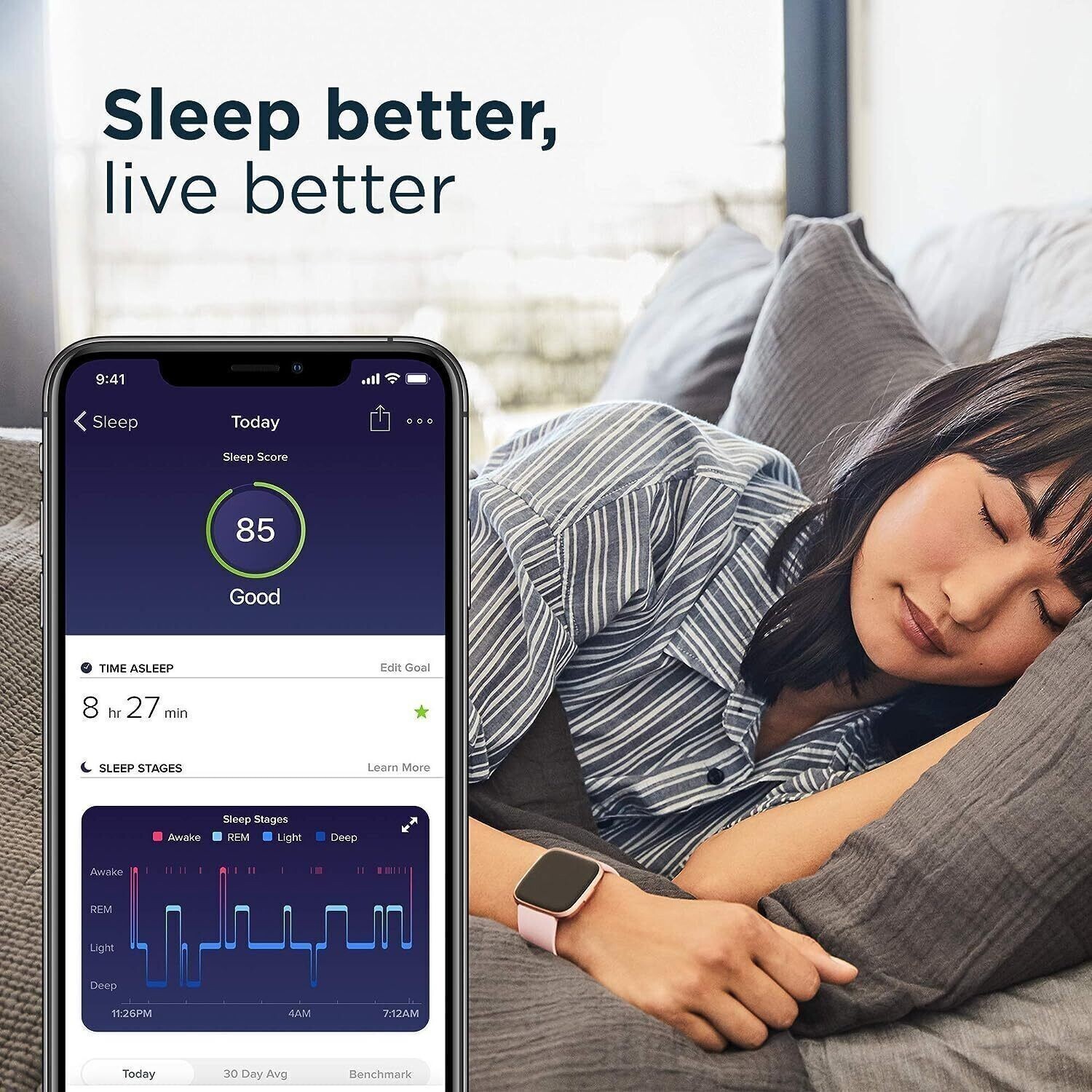 Fitbit Versa Smartwatch Activity Tracker Sleep Heart Rate Monitor +S&L Strap.