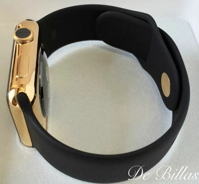 24K Gold Plated 42MM Apple Watch SERIES 2 with Black Sport Band