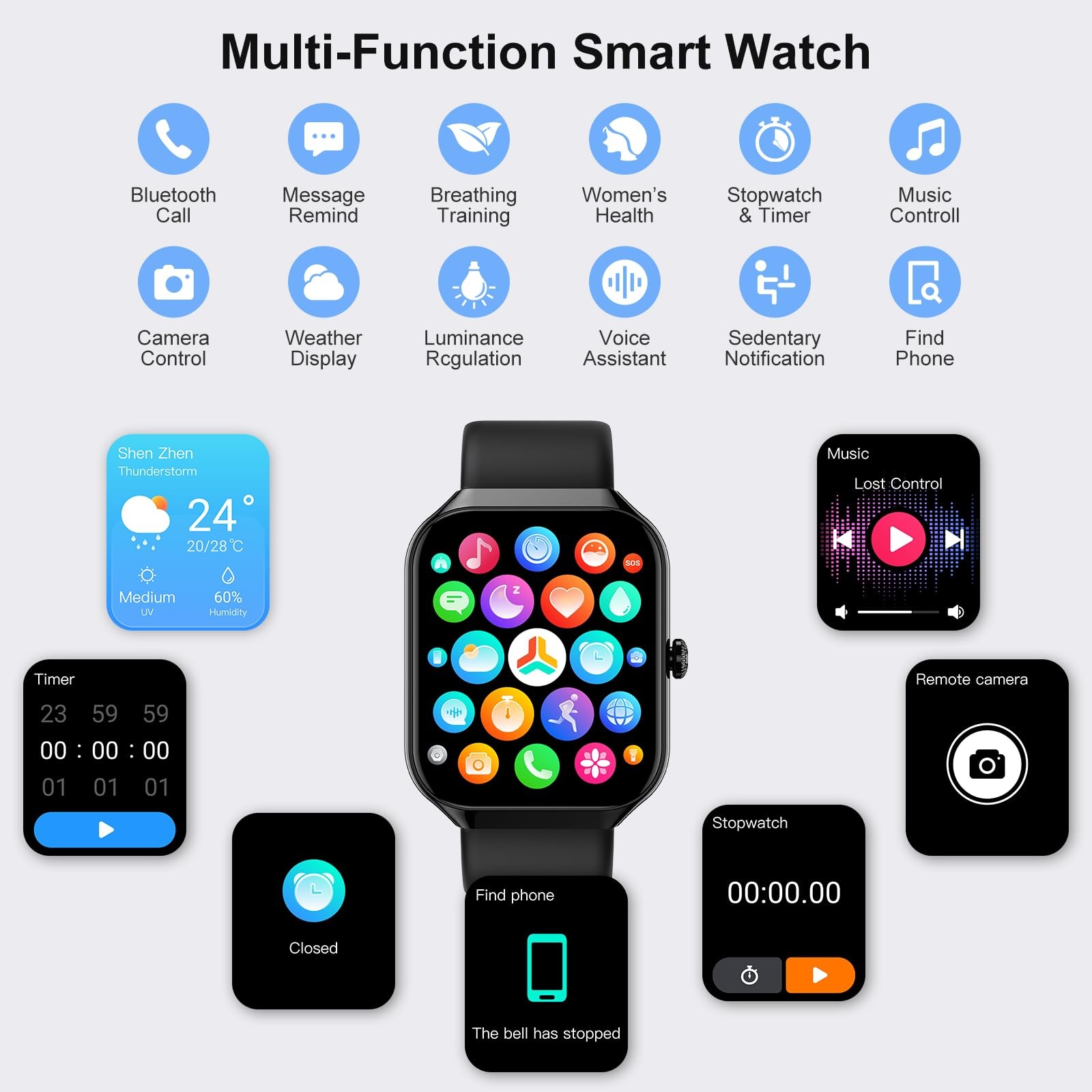 Reloj Inteligente Deportivo Con Llamadas Bluetooth Smart Watch Para Hombre Mujer