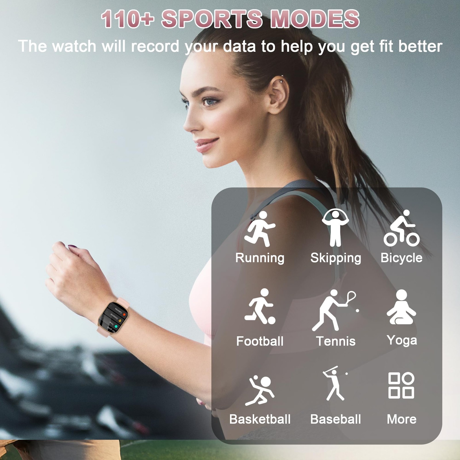 1.95” Reloj Inteligente Bluetooth Rose Para Mujer Compatible Con Iphone Android