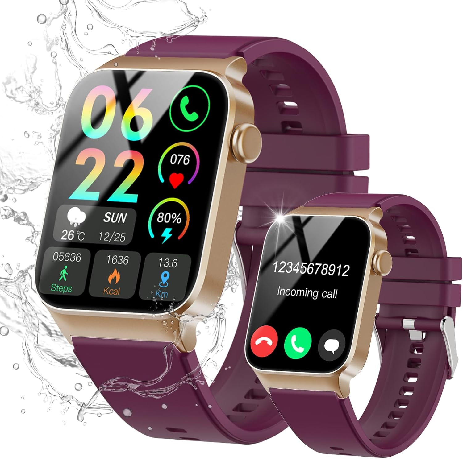 Smart Watch for Men Women Bluetooth Call, 1.85″ HD Screen Smartwatch with Heart