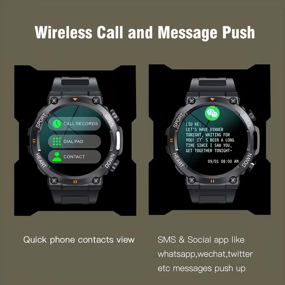 Smart Watch for Men Heart Rate Blood Bluetooth Sport Long Standby HD Screen