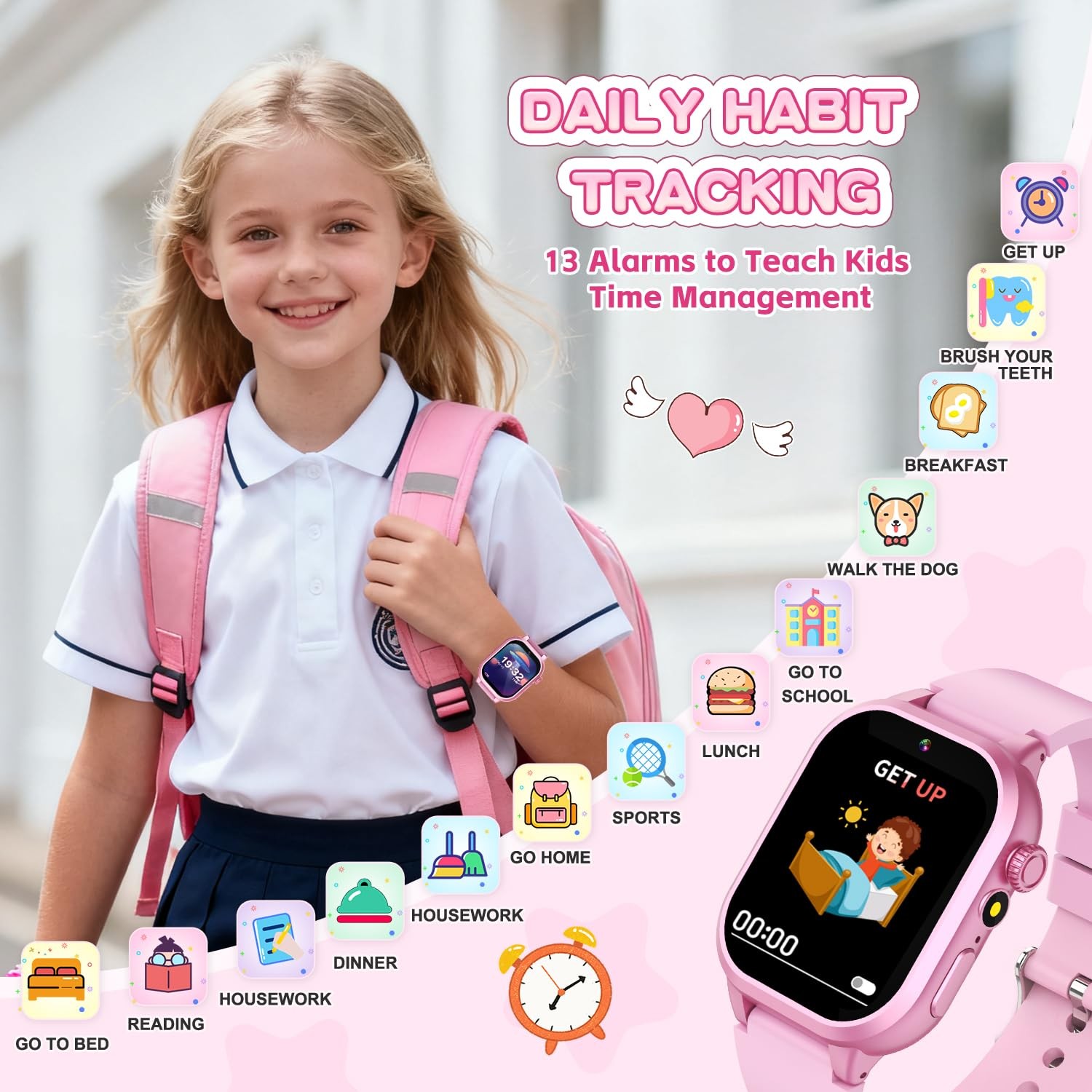 for Girls – Watch with 39 Games, Built-in , Video Recorder, Alarm, Calculator…