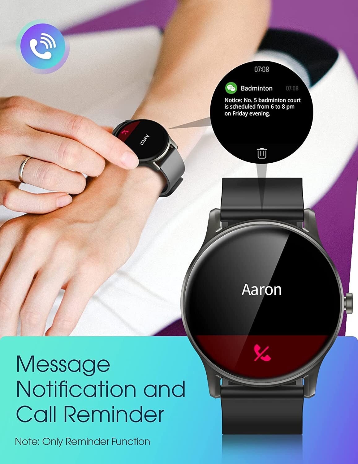 Smart Watch Fitness Tracker with Heart Rate, Blood Oxygen, Sleep Tracking, Music