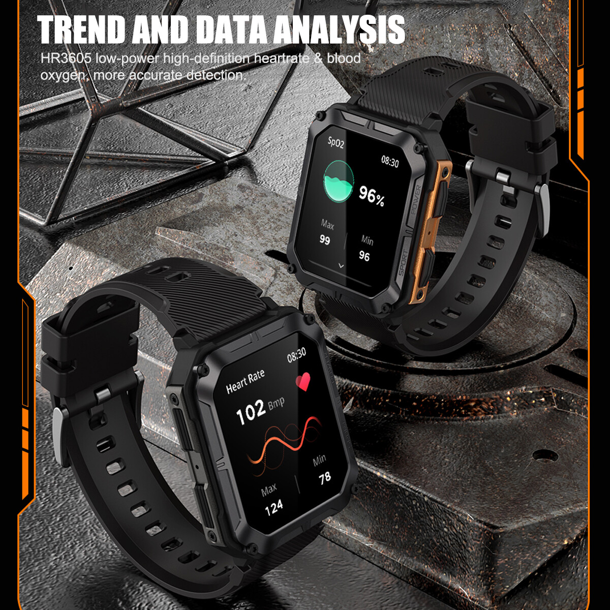 Military Smart Watch for Men (Call Receive/Dial) Rugged Tactical Fitness Tracker