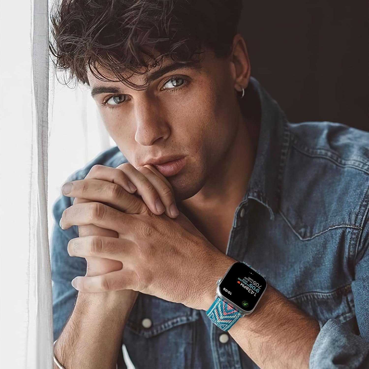 Stretchy Solo Loop Strap Compatible with Apple Watch 38mm 40mm 41mm Boho Band