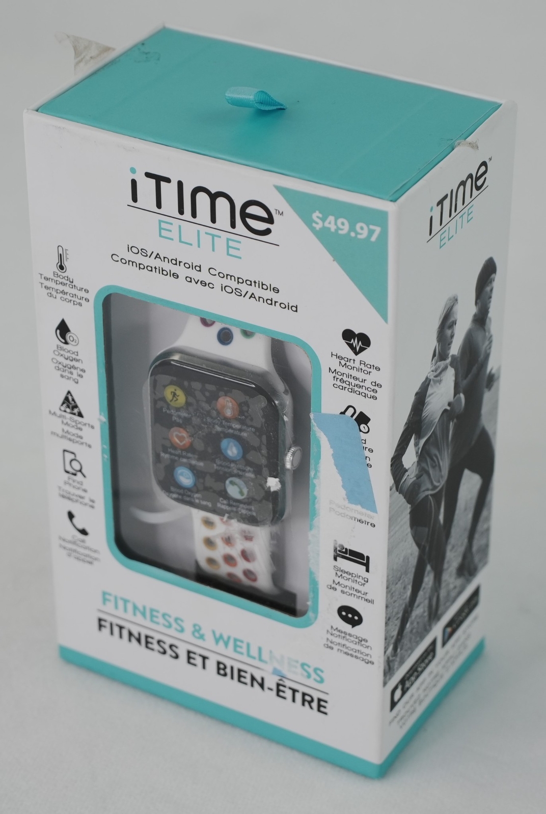 iTime Elite Health & Fitness Body Temperature Smartwatch w/ Heart Rate Monitor