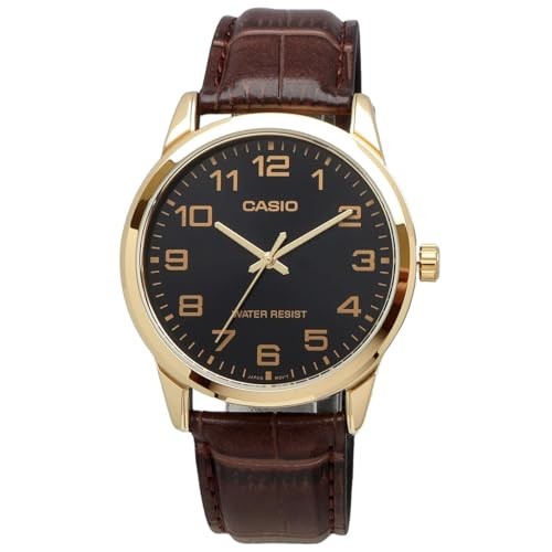 Casio Analog Quartz Men’s Watch MTP-V001GL-1B Gold and Black Overseas Model