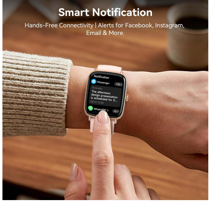 Smart Watch IDW28 for Women, 1.85″ HD AMOLED Fitness Tracker (Answer/Call) (V16