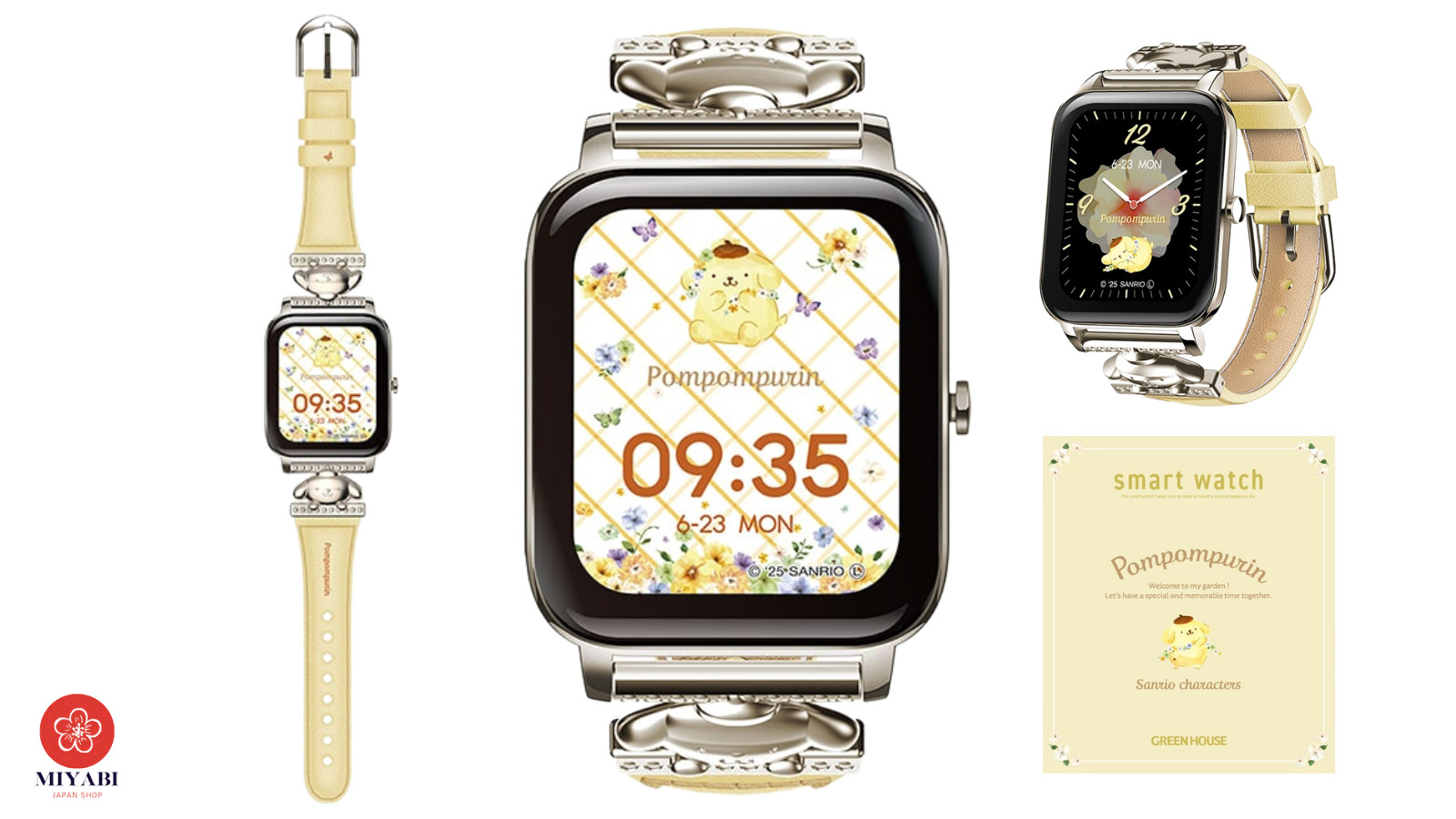 GREEN HOUSE Smartwatch Sanrio Characters Pompompurin GH-SMWL-PN Yellow W/Box